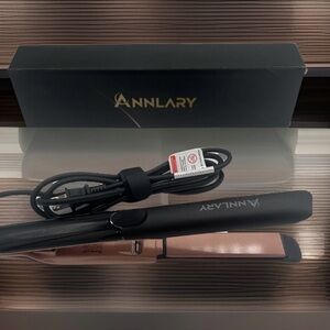 Hair Straightener 1 Inch Flat Iron and Curler 2 in 1 Titanium Ceramic